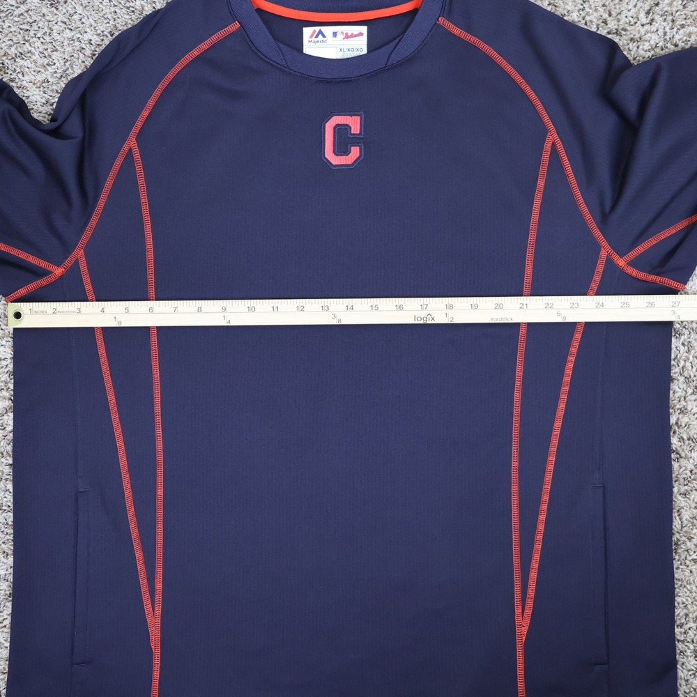 2015 Majestic Cleveland Indians Authentic Training Pullover XL Navy Blue MLB Top - Picture 14 of 16